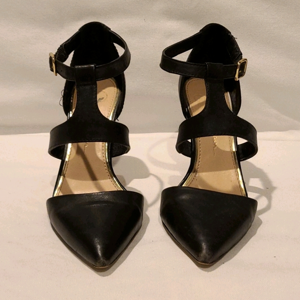 Sexy strap black heels